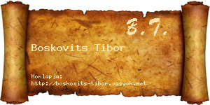 Boskovits Tibor névjegykártya